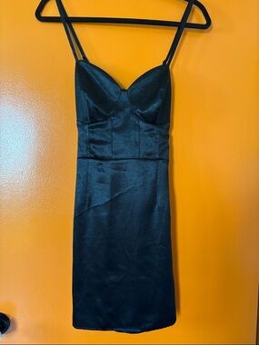 wild fable Black Satin Bustier Mini Dress